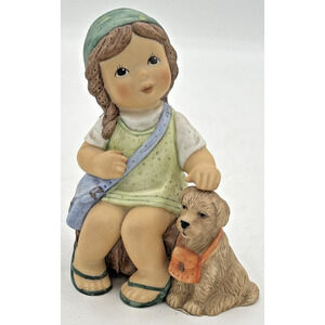 Vintage Goebel Nina & Marco Girl‎ with Dog Figurine 3.5" SKUPB186